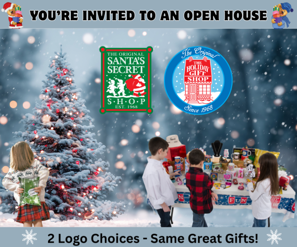 Kids shopping at a School Holiday Gift Shop.